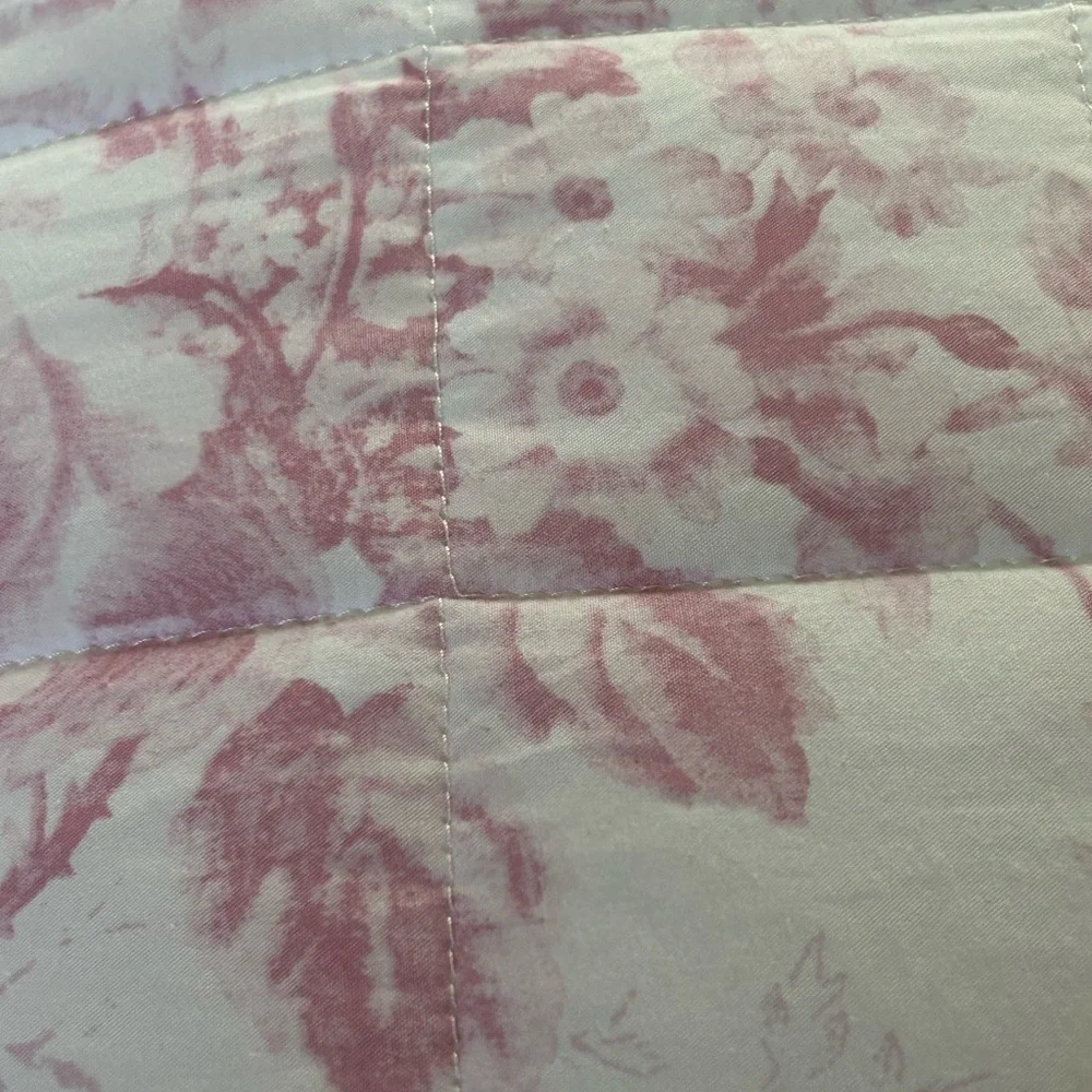 CABBAGES & ROSES Pink Toile Alderney 24” x 24” Euro Shams. Set Of 2. Shams Only